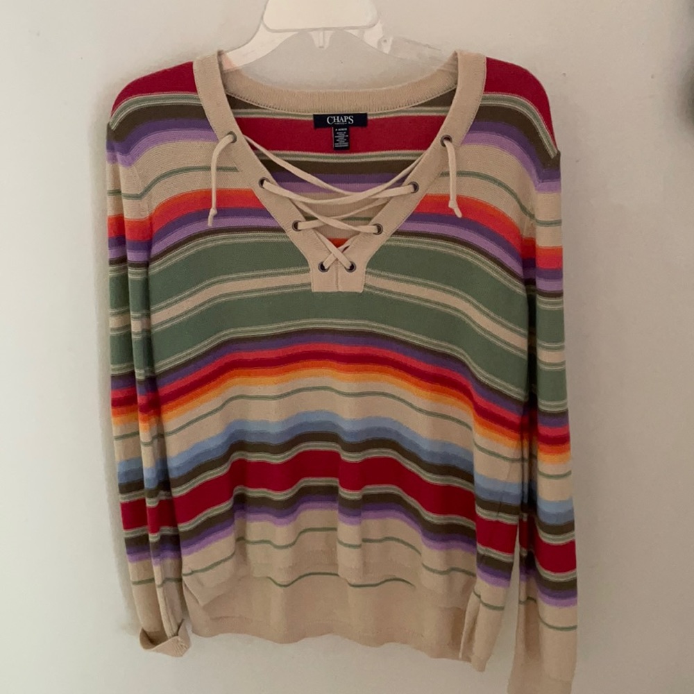 Chaps petite multi color sweater